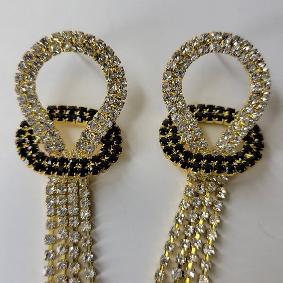 Chandelier Crystal and Gold Earrings - Picture 4 of 8